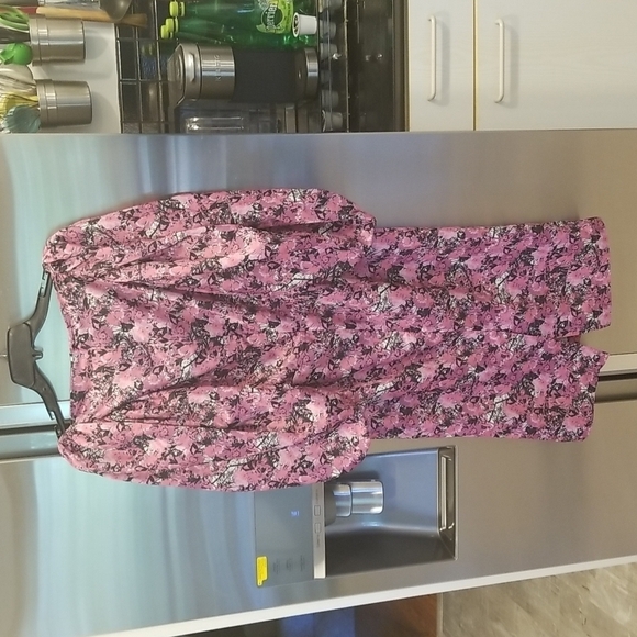 💕ROTATE💕 Irina Blouson Puff Sleeve Printed Dress ~ Pink Floral Print 10 NWT - Picture 11 of 16